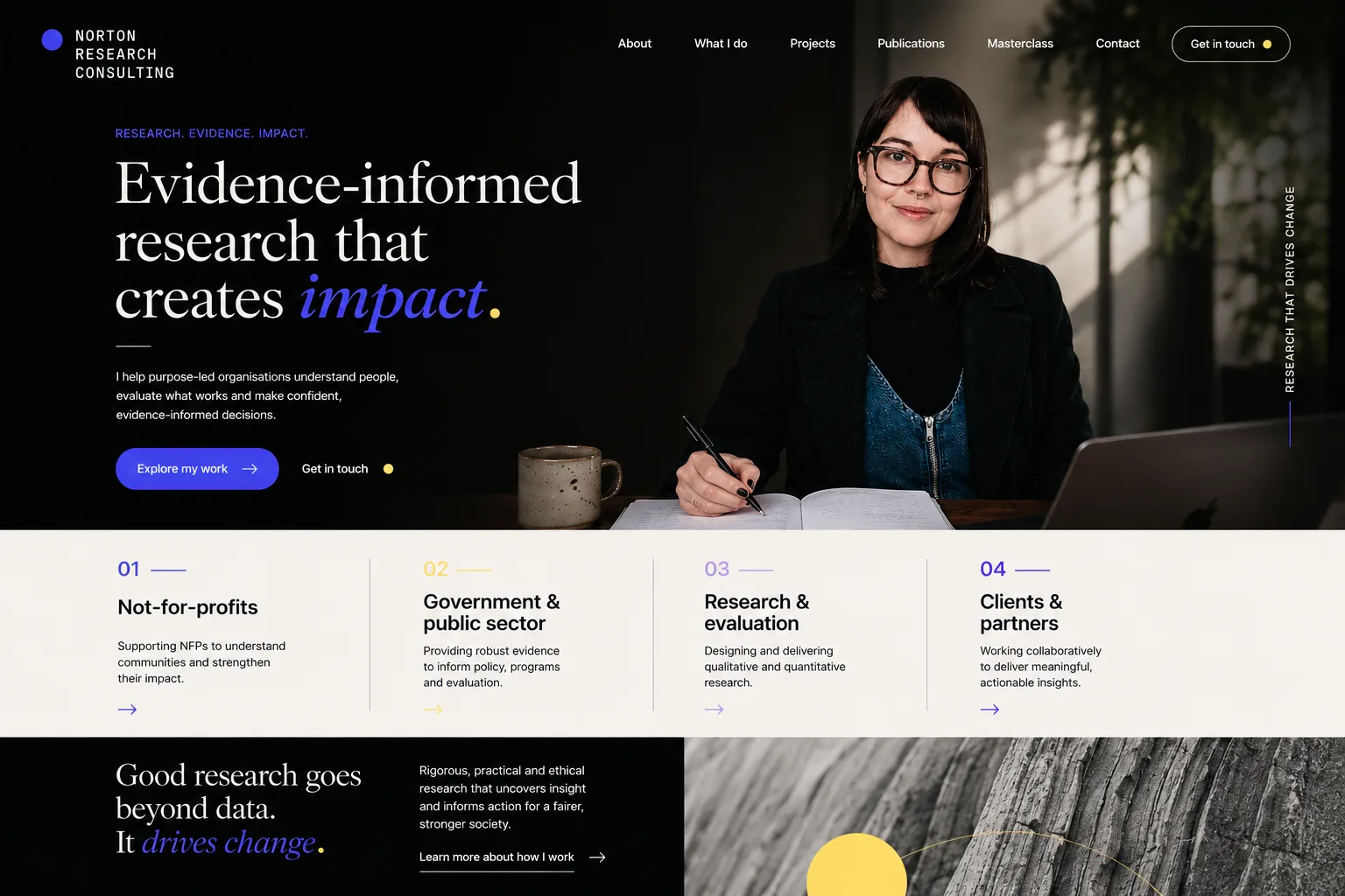 The Norton Research Consulting website on a laptop