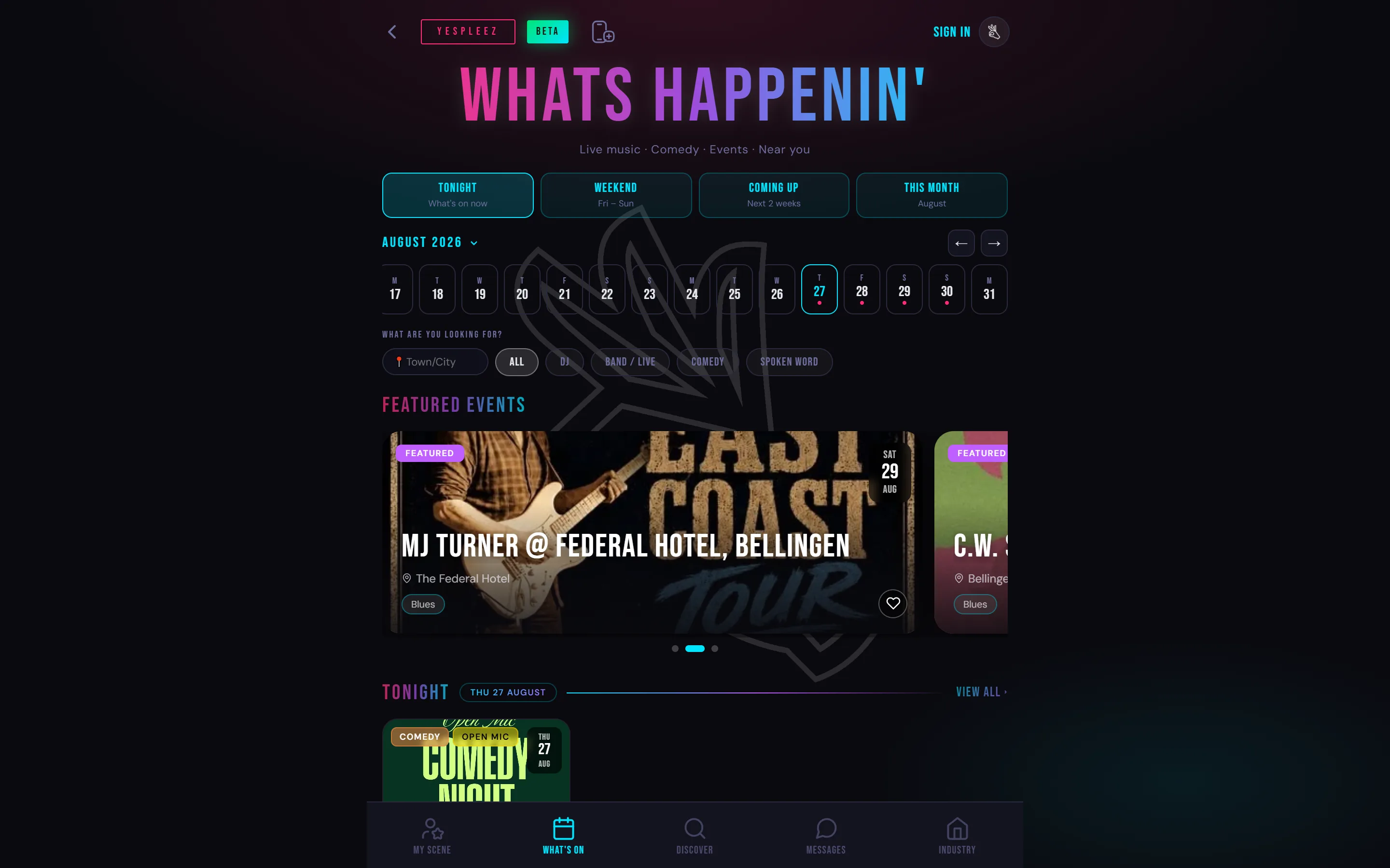 The YesPleez website on a laptop